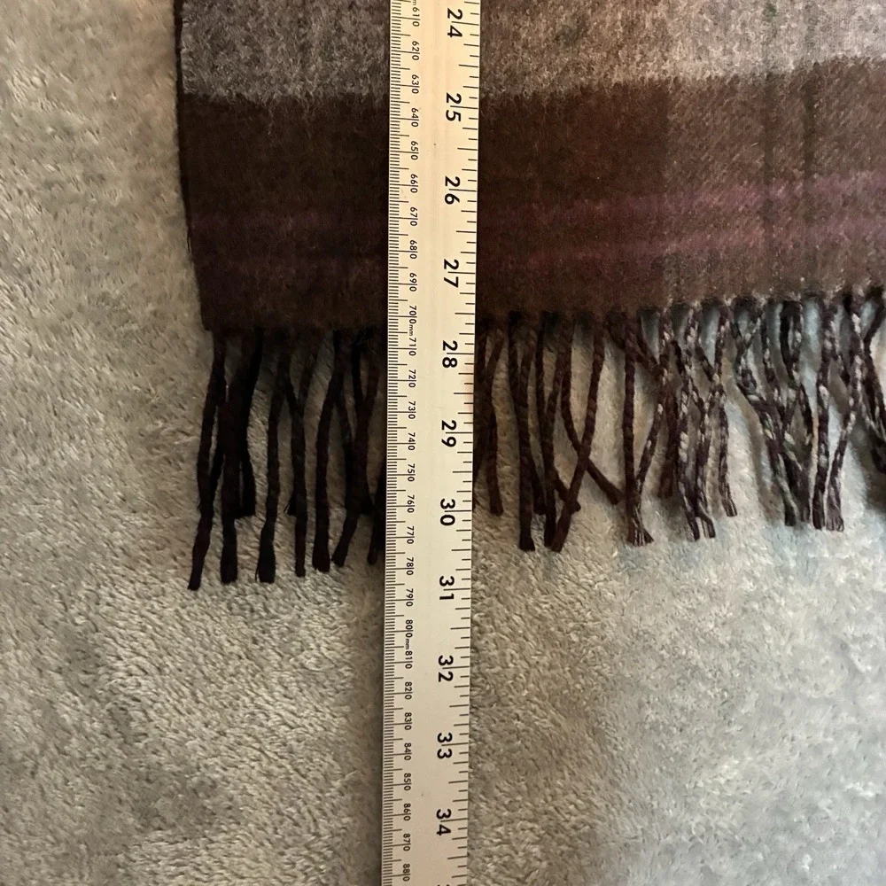 Aquascutum of London Mens Merino Wool Cashmere Scarf Plaid Old Money Luxury